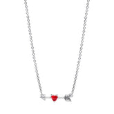 Pandora Rotes Herz Halskette: Funkelnde Liebe - 393669C01-50